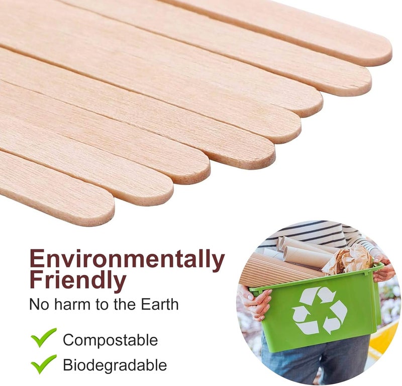 HLSN Wooden Coffee Stirrers, Thick Birch 5.5 Inches 1000PCS Disposable Coffee Stirrers Stir Sticks for Coffee & Cocktails, Natural Birch Biodegradabl Food Grade Stir Sticks for Coffee Bar - Image 4